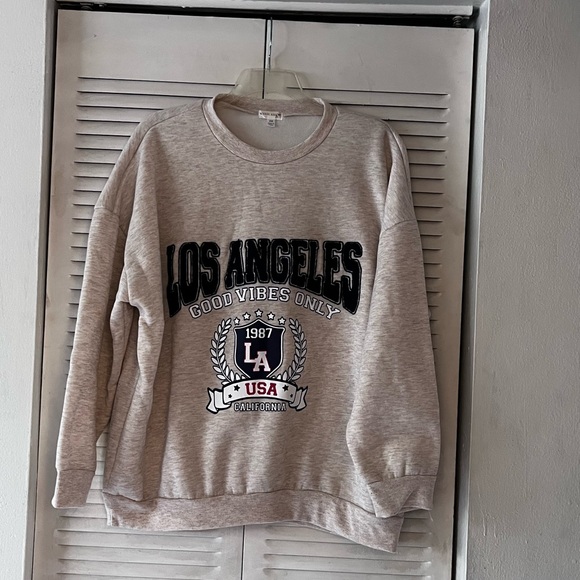 Orange Kiss Patchwork Los Angeles Sweatshirt Unisex - Picture 1 of 9